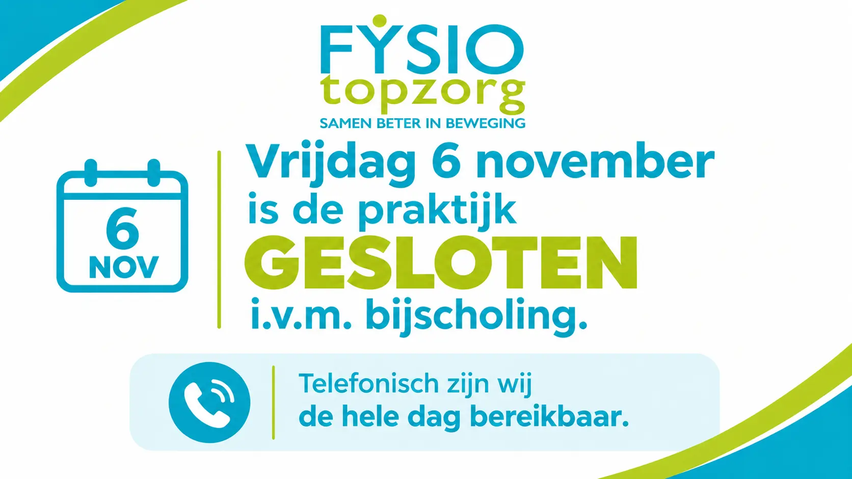 Praktijk gesloten op 6 november (1)