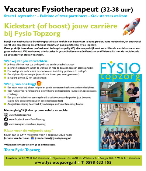 Vacature Fysiotherapeut kickstart