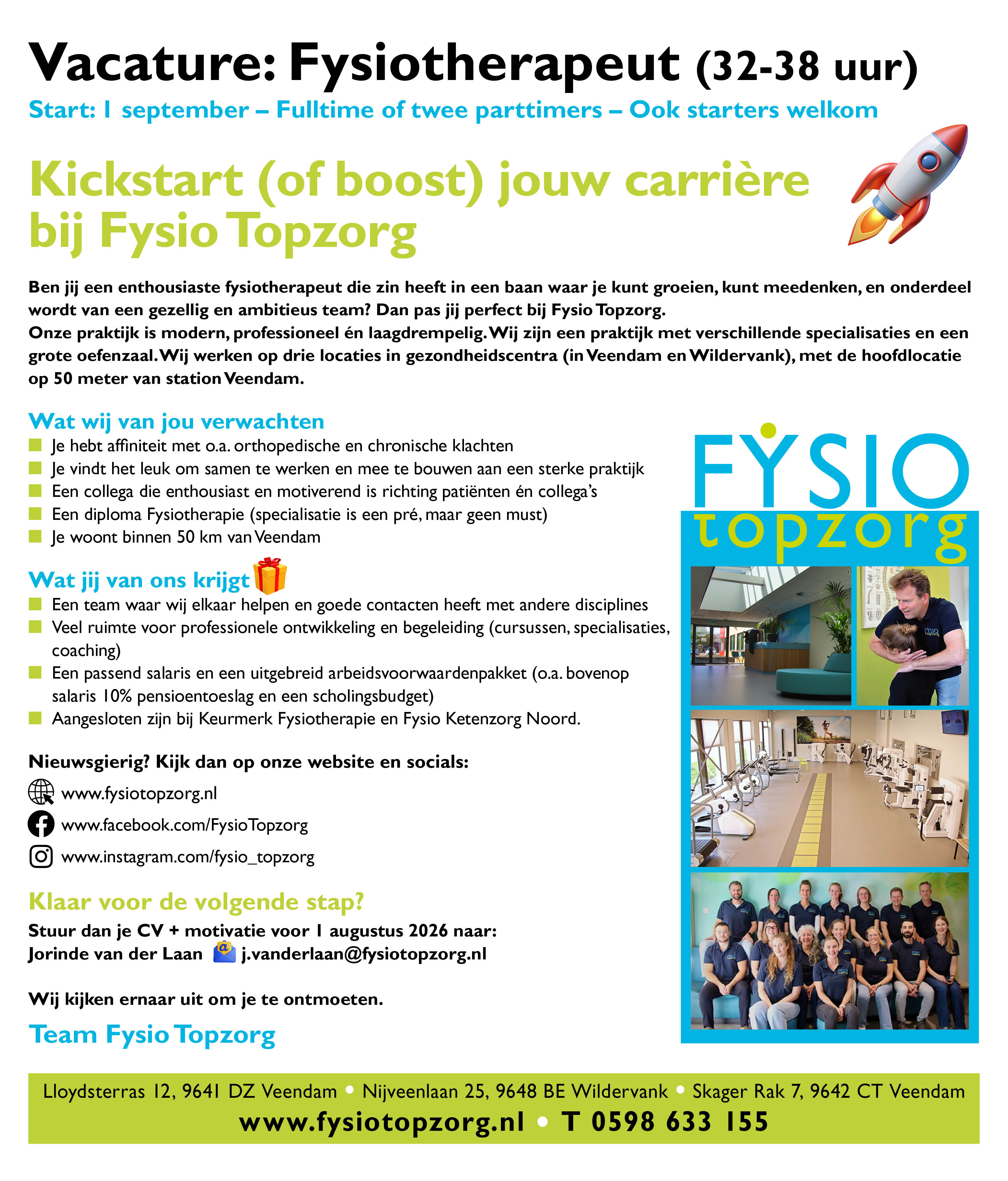 Vacature Fysiotherapeut kickstart